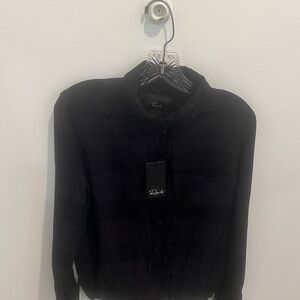 Rails Women’s Black Plaid Casual Button-Down Shirt